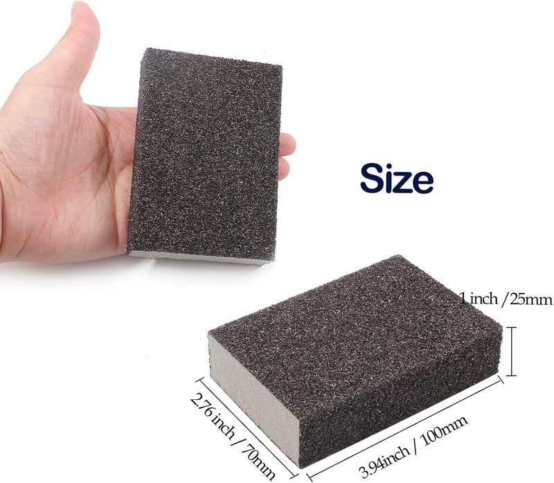 Jersvimc 36 Grit Coarse Sanding Block - 12Pcs, Wet Dry Sanding Sponge Foam Sandpaper Block Washable & Reusable Sandpaper Sponge for Drywall Wood Plastic Metal Furniture - Image 3